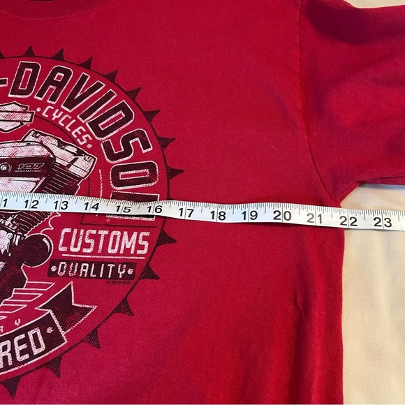 Harley Davidson Blue Ridge Hickory V Twin Spellout Red Long Sleeve T-Shirt Sz L - Picture 9 of 11